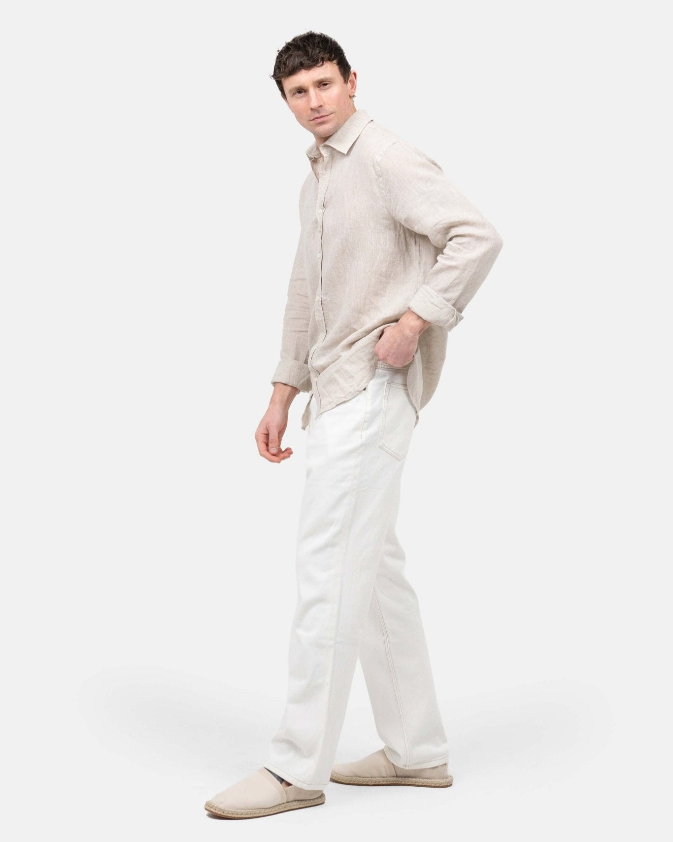 Langærmet Hørskjorte Beige | Skagen - clothing.dk